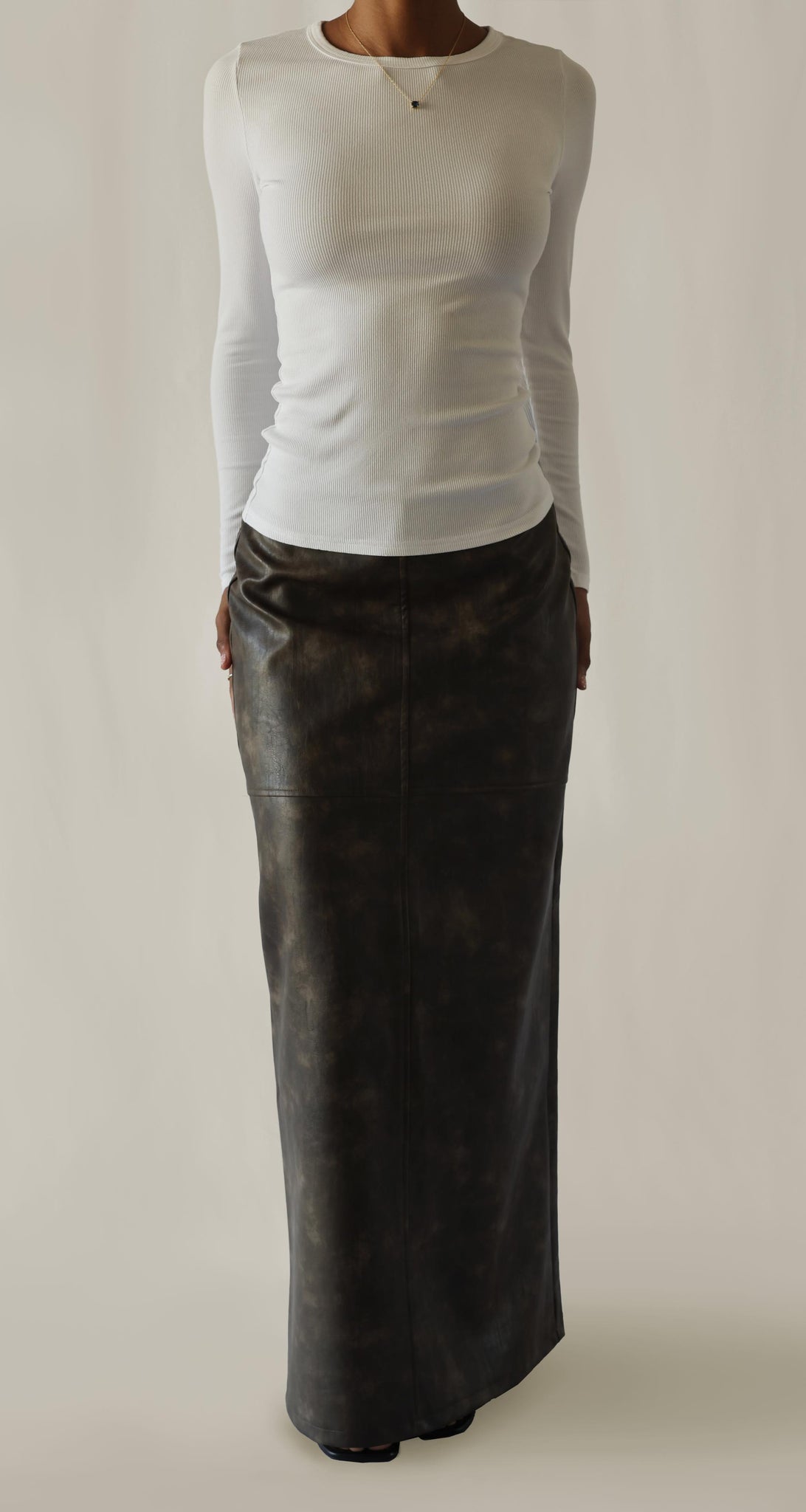 Sumyah Leather Maxi Skirt