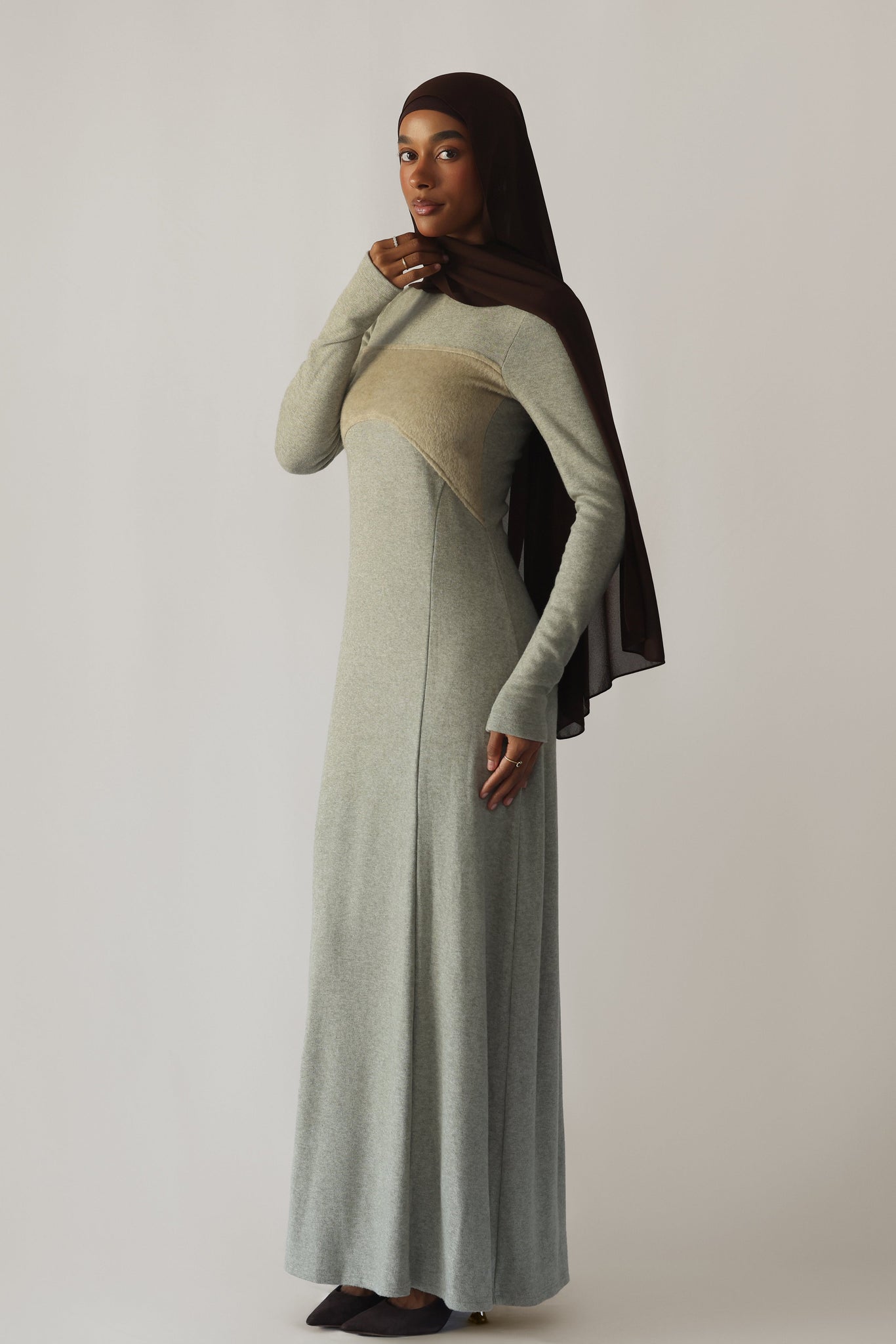 Jamilyah Fur Panel Dress