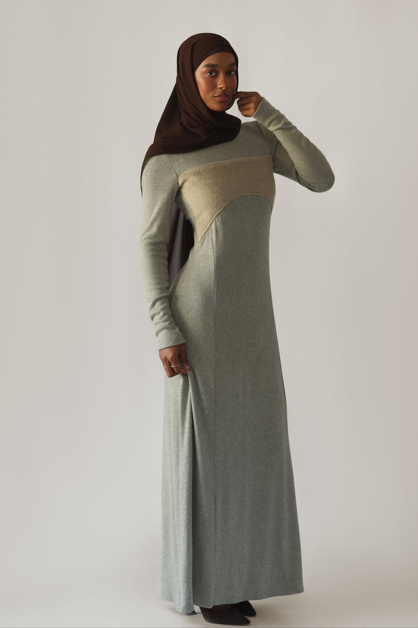 Jamilyah Fur Panel Dress