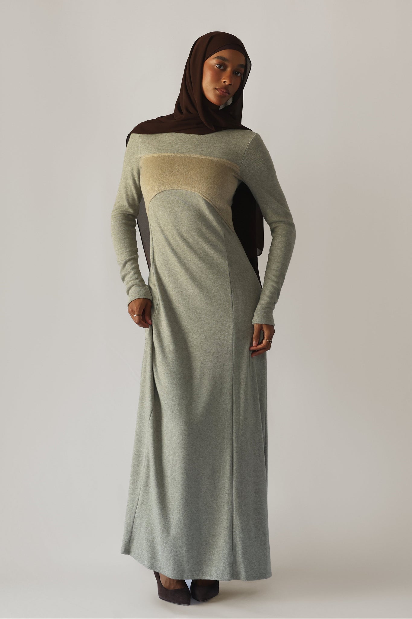 Jamilyah Fur Panel Dress