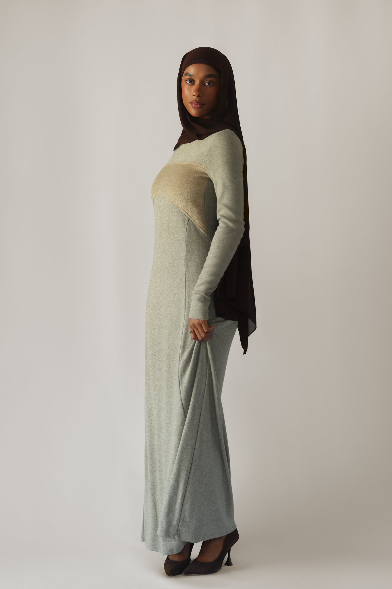 Jamilyah Fur Panel Dress