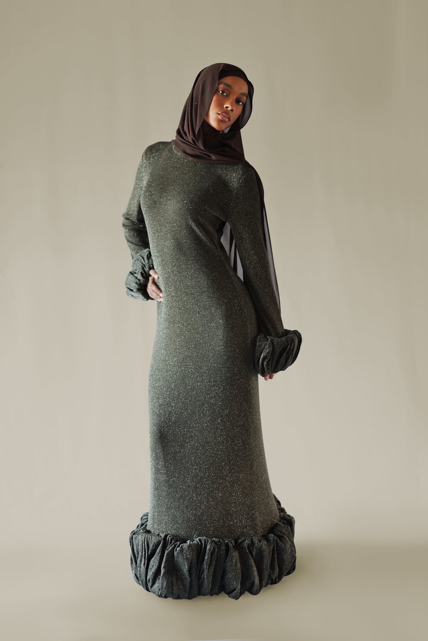 Lilah Olive Cloud Gown